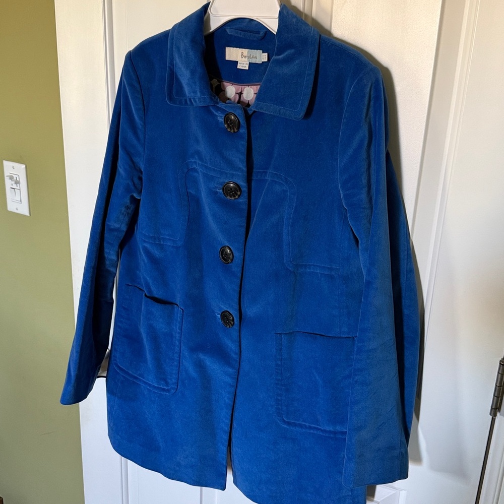 Boden Royal Blue Velvet Jacket